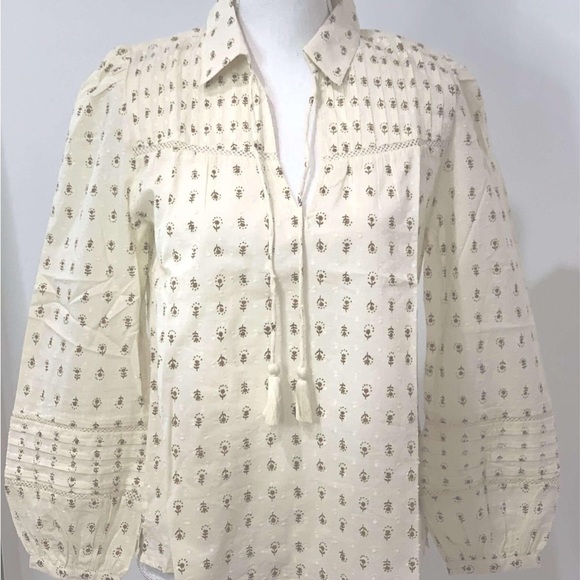 $158 CLEOBELLA Elise Floral Tie Tassel Blouse - Picture 2 of 2